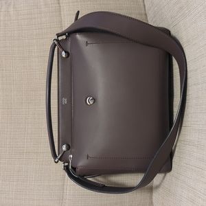 Fendi Chocolate Brown Leather Shoulder Bag with Silver Hardware